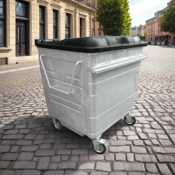 Galvanised 1280 Litre Wheelie Bins
