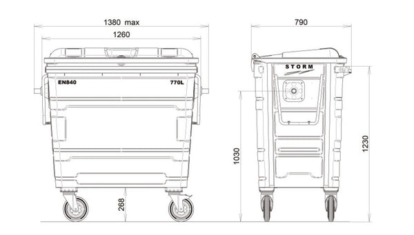 770 Litre Metal Bin