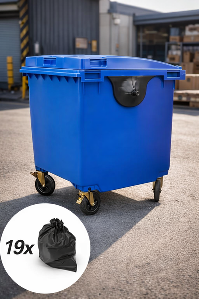 Blue 1100 Litre Wheelie Bins