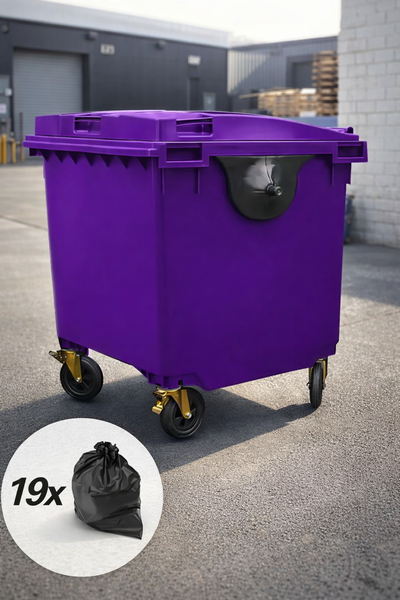 Purple 1100 Litre Wheelie Bins