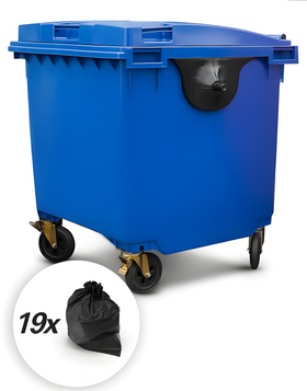 Blue 1100 Litre Wheelie Bins