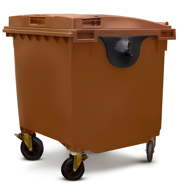 Brown 1100 Litre Wheelie Bins