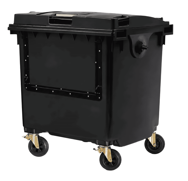 Black 1100 Litre Wheelie Bins