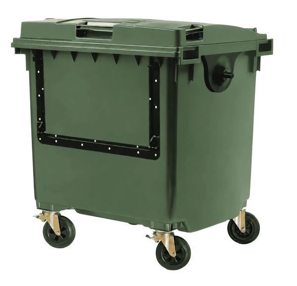 Green 1100 Litre Wheelie Bins