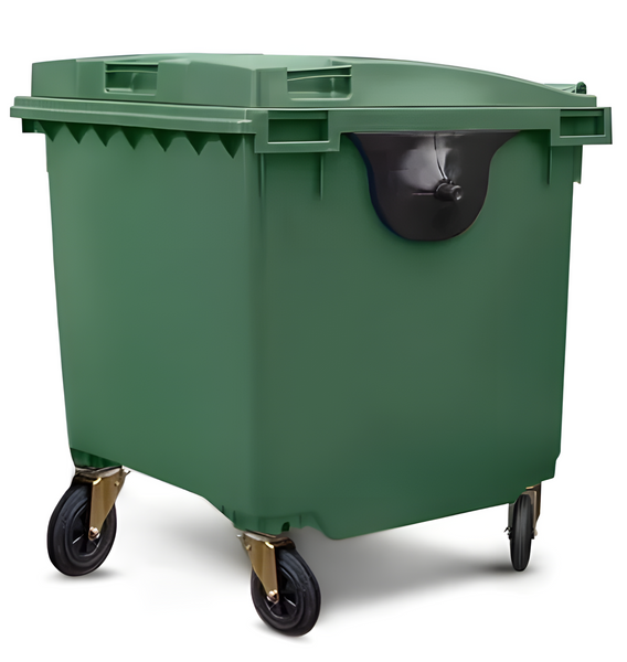 Green 1100 Litre Wheelie Bins
