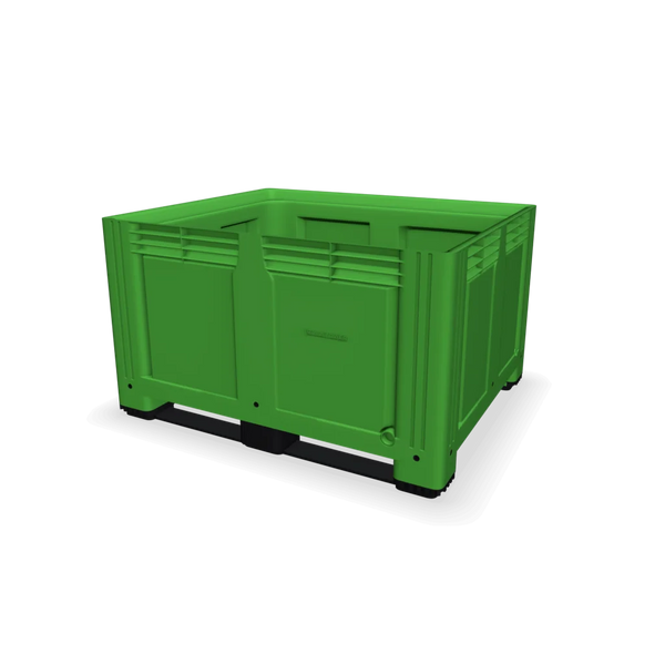 Green Plastic Box Pallet with Solid Sides