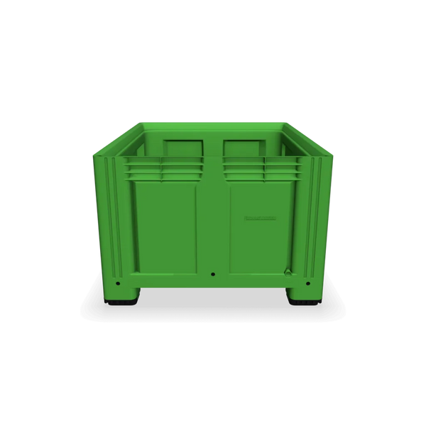 Green Plastic Box Pallet with Solid Sides