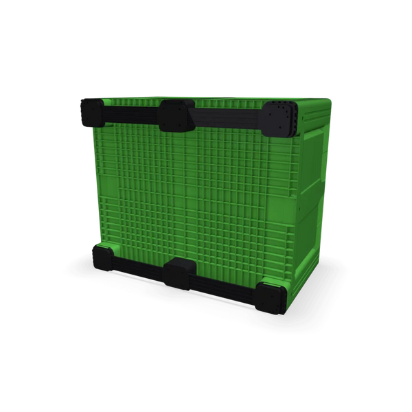 Green Plastic Box Pallet with Solid Sides