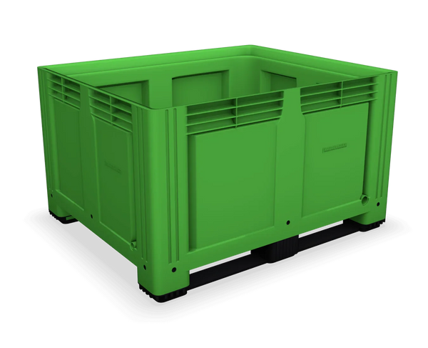 Green Plastic Box Pallet with Solid Sides