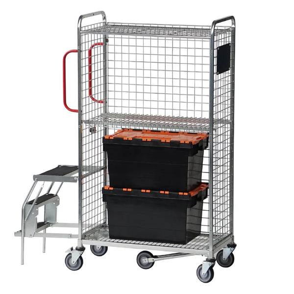 Multifunctional Picking Trolley with Fitted Fold Away Steps