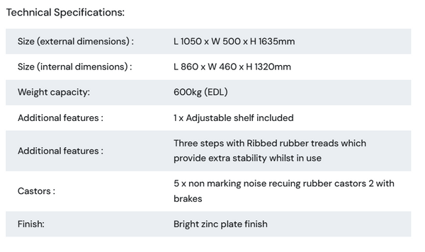 Multifunctional Picking Trolley with Fitted Fold Away Steps