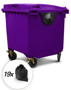 Purple 1100 Litre Wheelie Bins