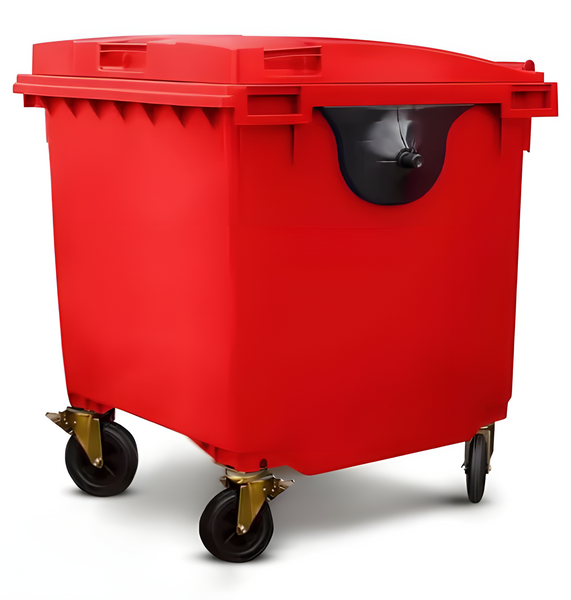Red 1100 Litre Wheelie Bins