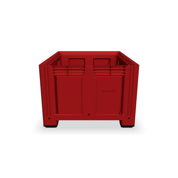 Red Plastic Pallet Box with 2 Skids