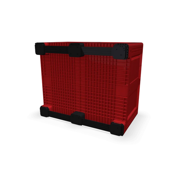 Red Plastic Pallet Box with 2 Skids