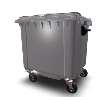 Silver Grey 1100 Litre Wheelie Bins