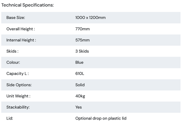 Solid Plastic Box Pallet