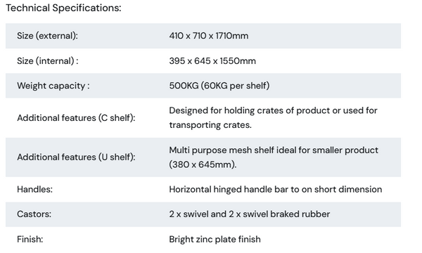 Multi-use, Display and Merchandise Picking Trolley