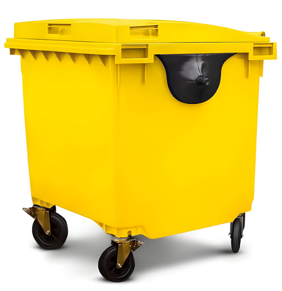 Yellow 1100 Litre Wheelie Bins