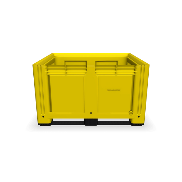 Yellow Plastic Box Pallet with Solid Sides