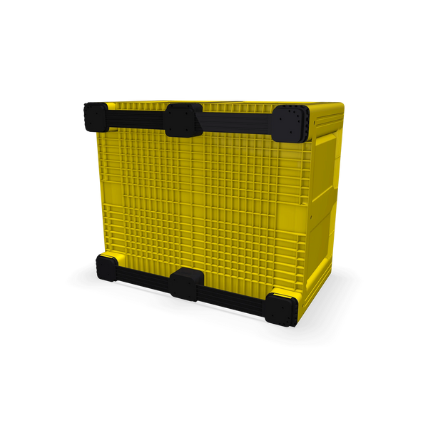 Yellow Plastic Box Pallet with Solid Sides