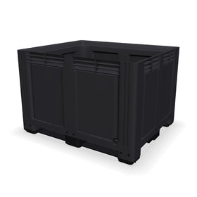 Black Solid Plastic Box Pallet 3 Skids