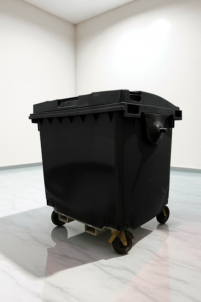 Black 1100 Litre Wheelie Bins