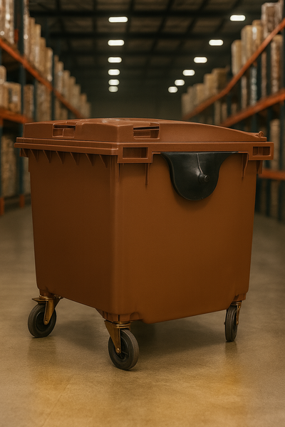 Brown 1100 Litre Wheelie Bins