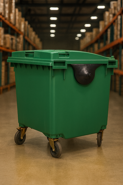 Green 1100 Litre Wheelie Bins