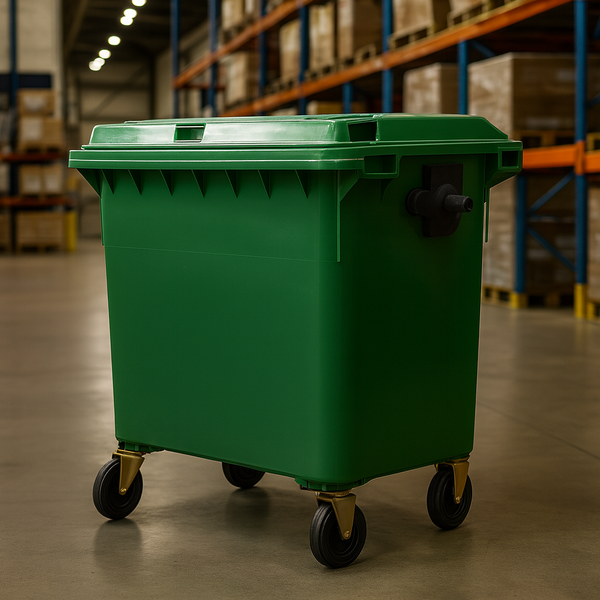 Green 660 Litre Wheelie Bins