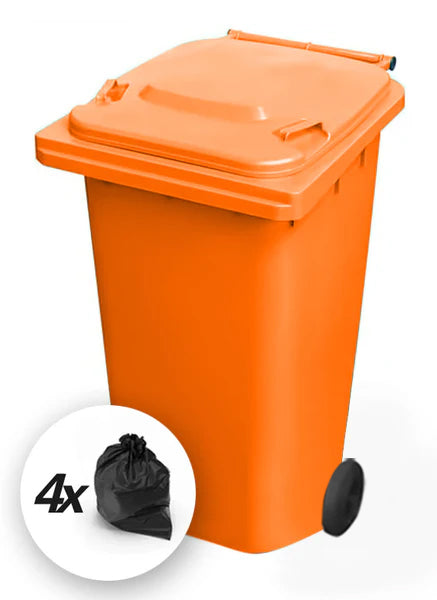 Orange 240 Litre Wheelie Bins