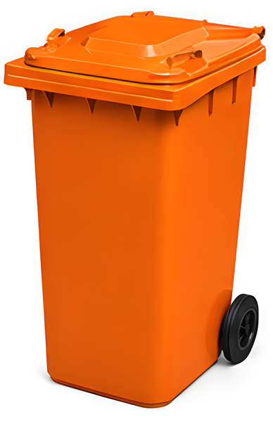 Orange 240 Litre Wheelie Bins