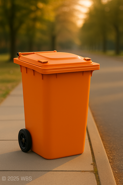 Orange 240 Litre Wheelie Bins