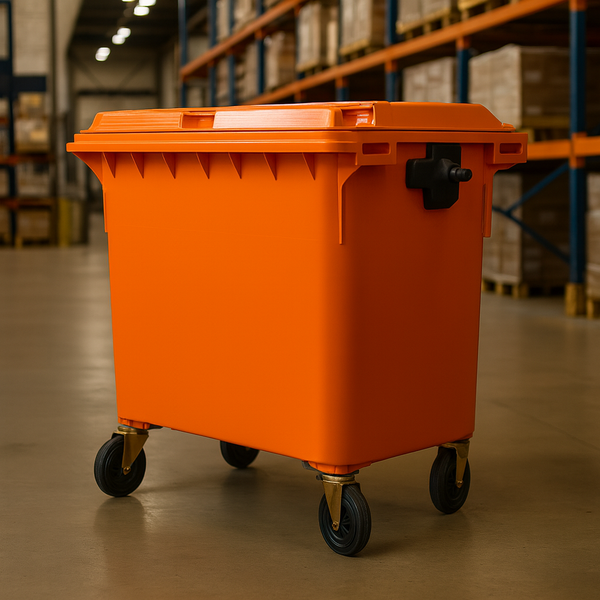 Orange 660 Litre Wheelie Bins