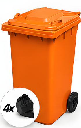 Orange 240 Litre Wheelie Bins