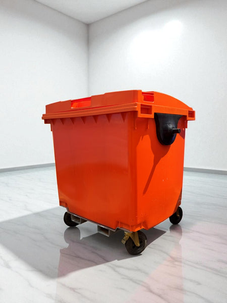 Orange 1100 Litre Wheelie Bins