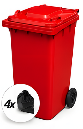 Red 240 Litre Wheelie Bins