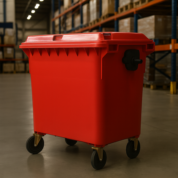 Red 660 Litre Wheelie Bins