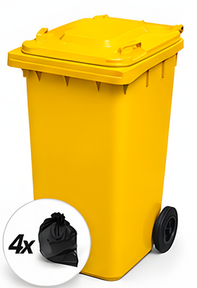 Yellow 240 Litre Wheelie Bin