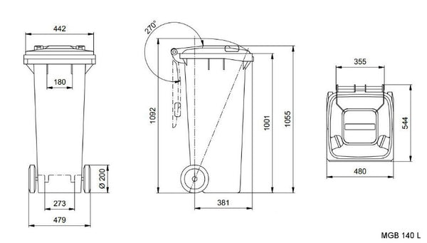 Red 140 Litre Wheelie Bins For Sale - Wheelie Bin Solutions