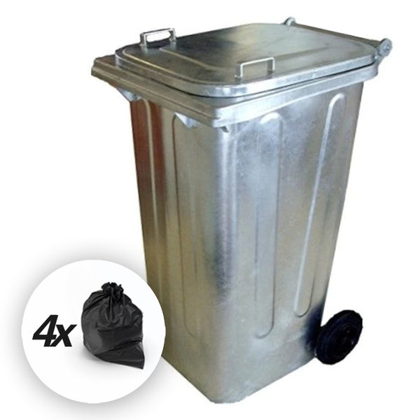 240 Litre Metal Wheelie Bin