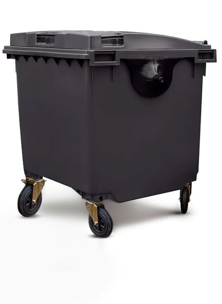 Black 1100 Litre Wheelie Bins