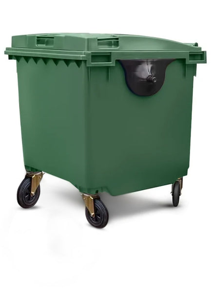 Green 1100 Litre Wheelie Bins