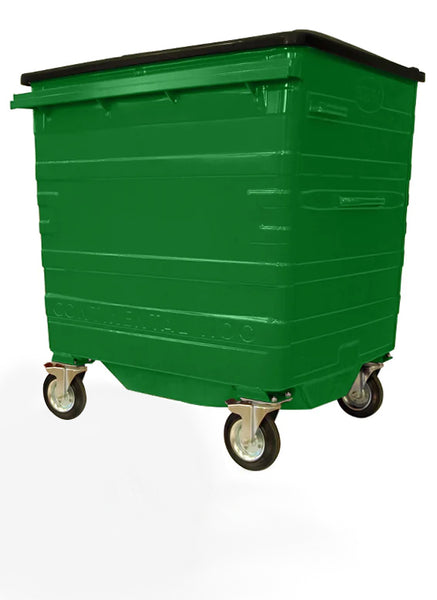 1100 Litre Green Metal Wheelie Bins