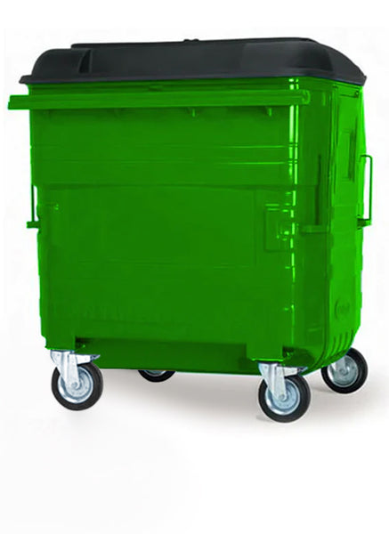 Green 1280 Litre Wheelie Bins