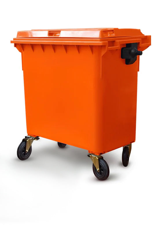 Orange 660 Litre Wheelie Bins For Sale - Wheelie Bin Solutions