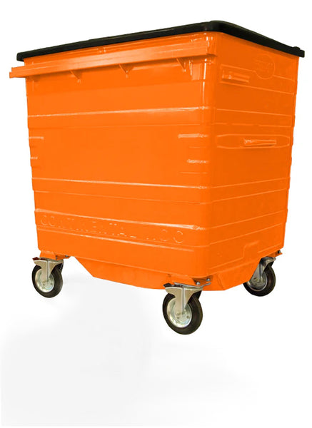 1100 Litre Orange Metal Wheelie Bins