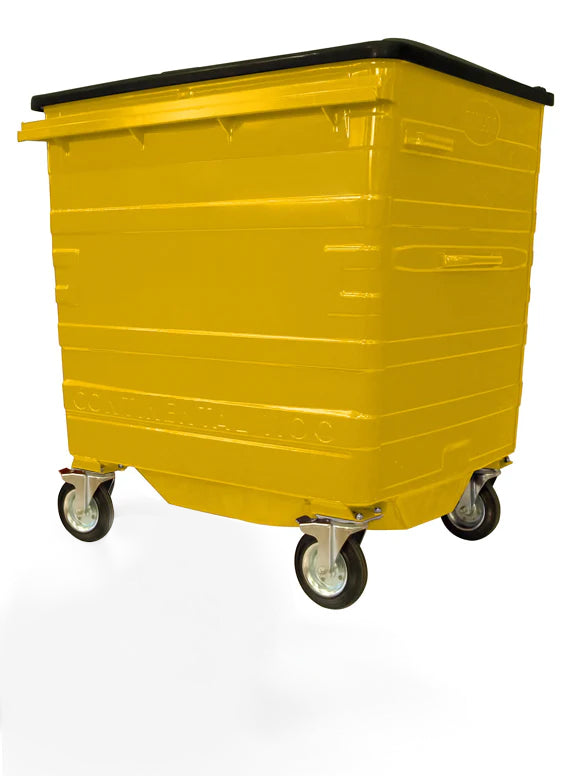 1100 Litre Yellow Metal Wheelie Bins For Sale