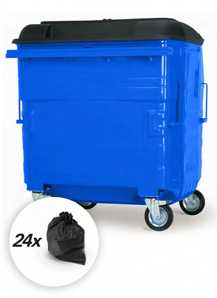 Blue 1280 Litre Wheelie Bins