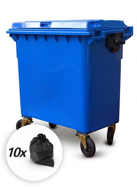 Blue 660 Litre Wheelie Bins